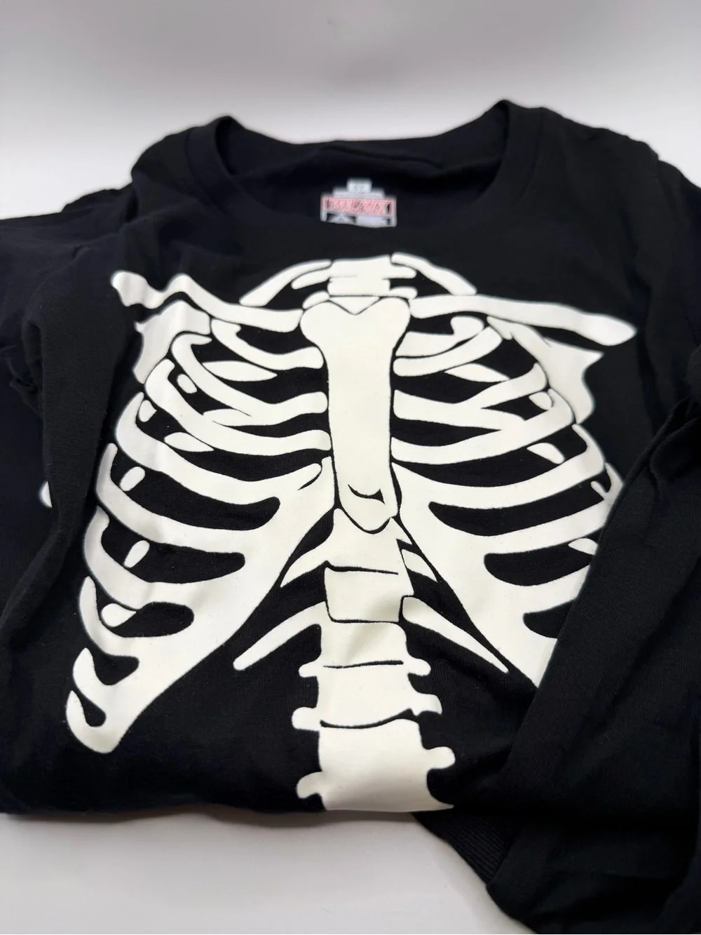 Skeleton Print Black Pajama Set
